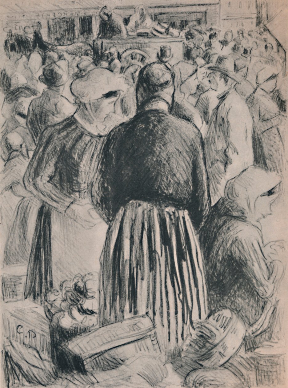 Rynek w Pontoise, 1895, 1946 autorstwa Camille Jacob Pissarro