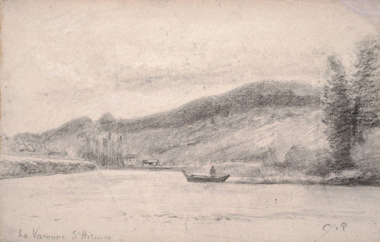 Rzeka Marna w Varenne-Saint-Hilaire, 1863-65 autorstwa Camille Jacob Pissarro