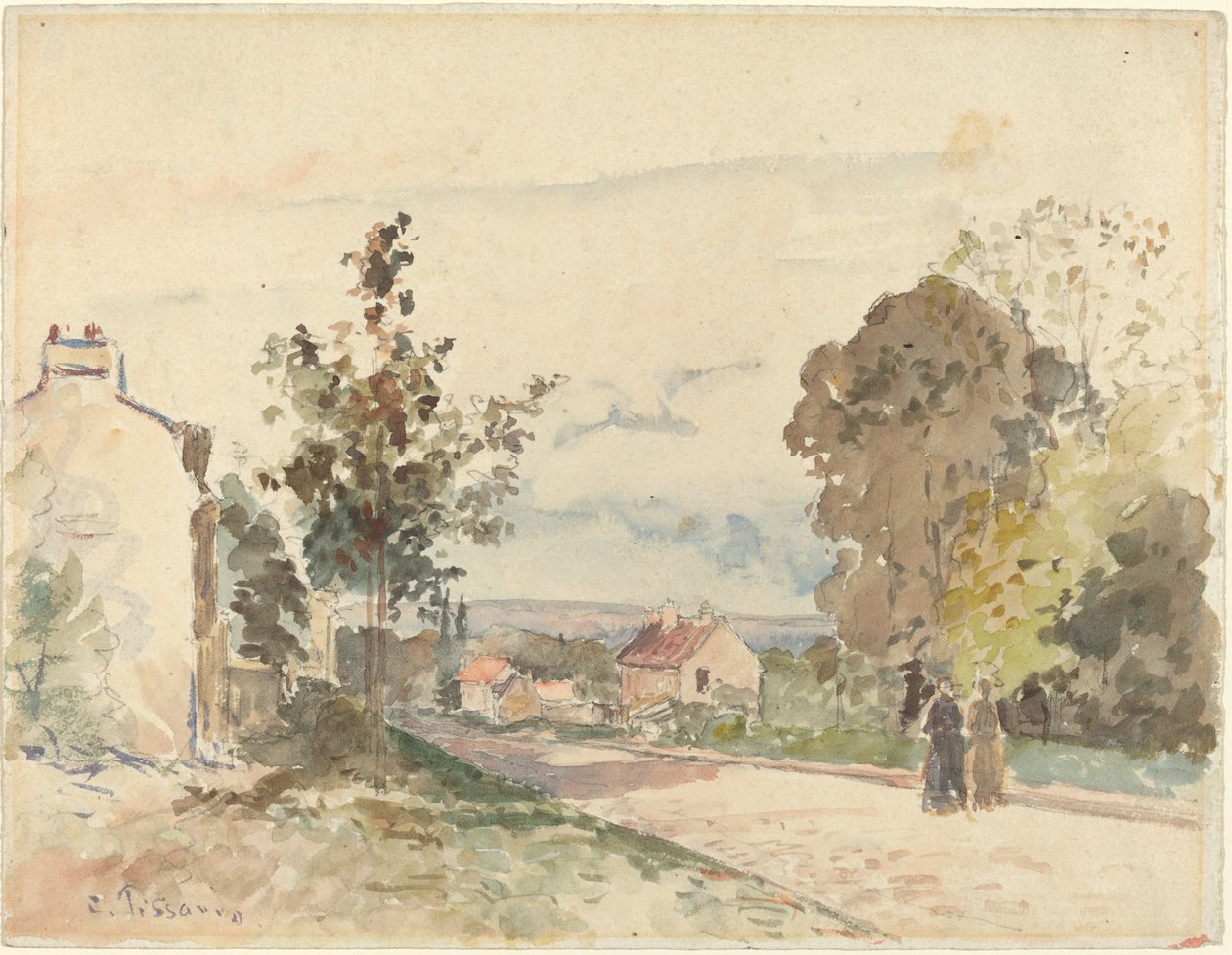 Droga z Wersalu do Louveciennes autorstwa Camille Pissarro