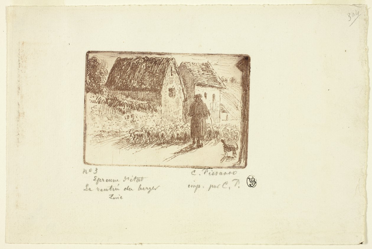 Powrót pasterza autorstwa Camille Pissarro