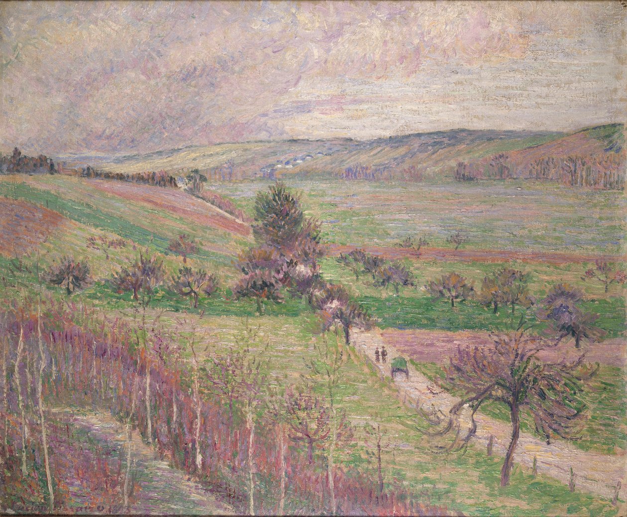 Droga Thierceville, wczesna wiosna, 1893 autorstwa Camille Pissarro