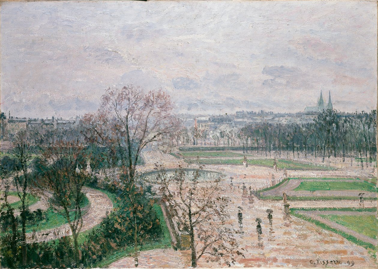 Ogrody Tuileries, deszczowa pogoda, 1899 autorstwa Camille Pissarro