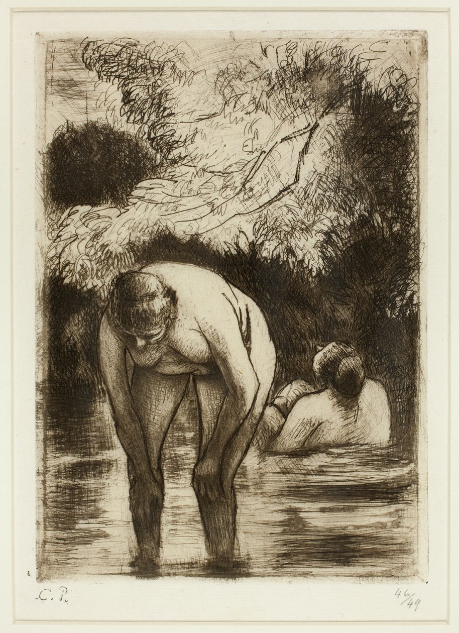 Dwóch Kąpiących się autorstwa Camille Pissarro