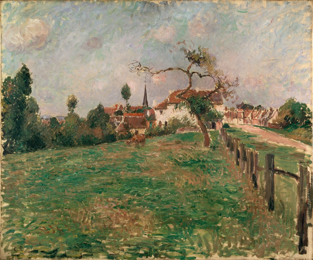 Wieś Eragny, 1885 autorstwa Camille Pissarro