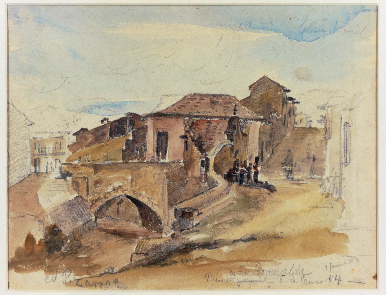 Most Dona Romualda Caracas, Wenezuela 1854 ... autorstwa Camille Pissarro