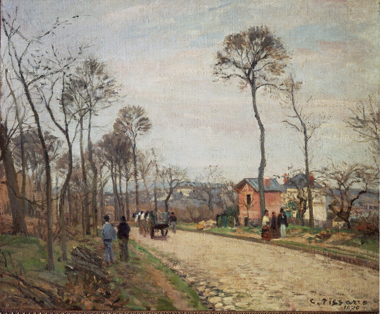 Droga do Louveciennes - 1870. Olej na płótnie autorstwa Camille Jacob Pissarro