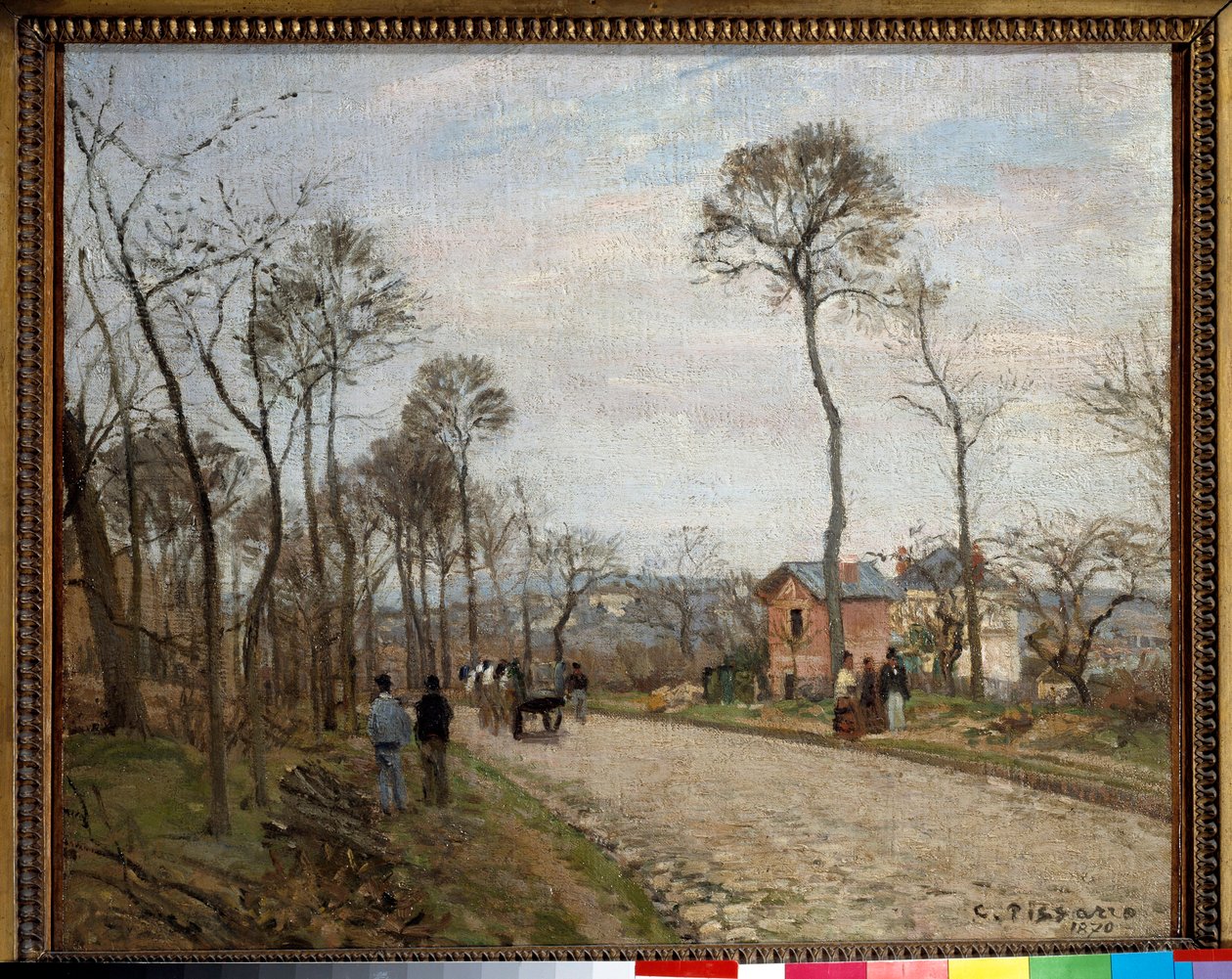 Droga do Louveciennes. Obraz Camille Pissarro (1830-1903) autorstwa Camille Jacob Pissarro