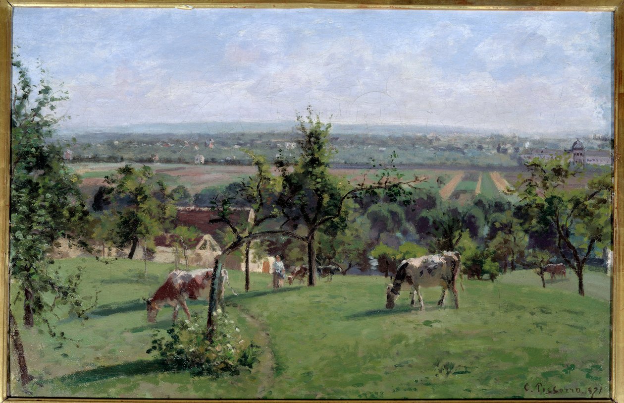 Zbocza Vesinet. Obraz Camille Pissarro (1830-1903) autorstwa Camille Jacob Pissarro