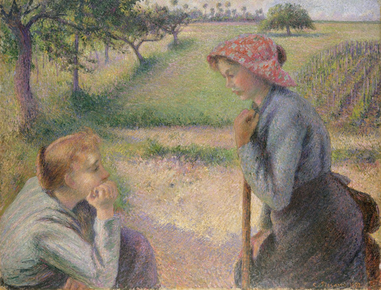 Dwie młode wieśniaczki autorstwa Camille Jacob Pissarro