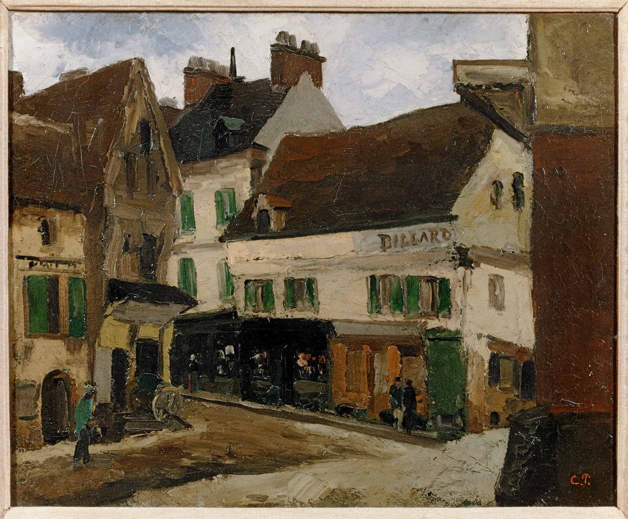 Une place a la Roche-Guyon - rynek w La Roche-Guyon ... (obraz na płótnie) autorstwa Camille Pissarro