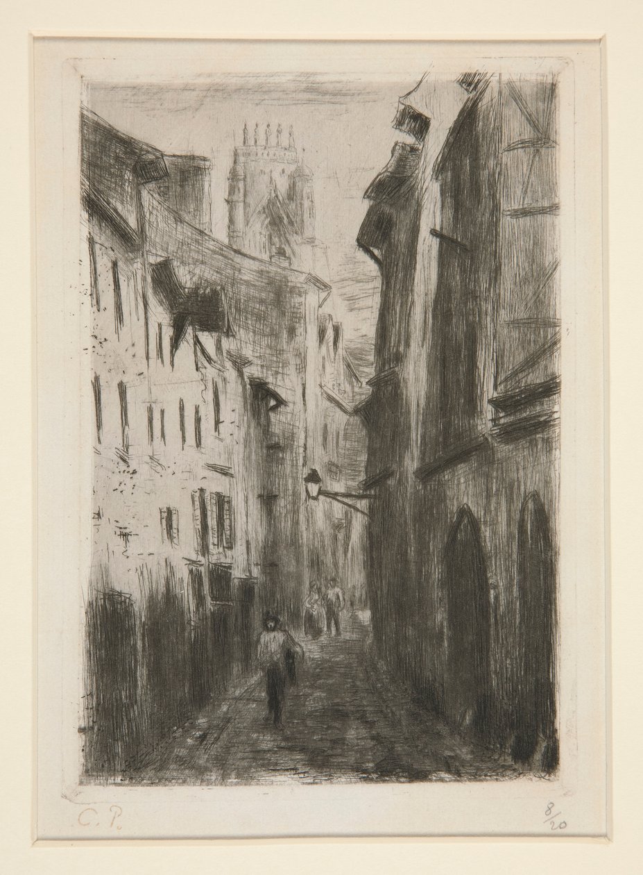 Ulica ? Rouen (Rue des Arpents) [Ulica A w Rouen (Rue des Arpents)] autorstwa Camille Pissarro