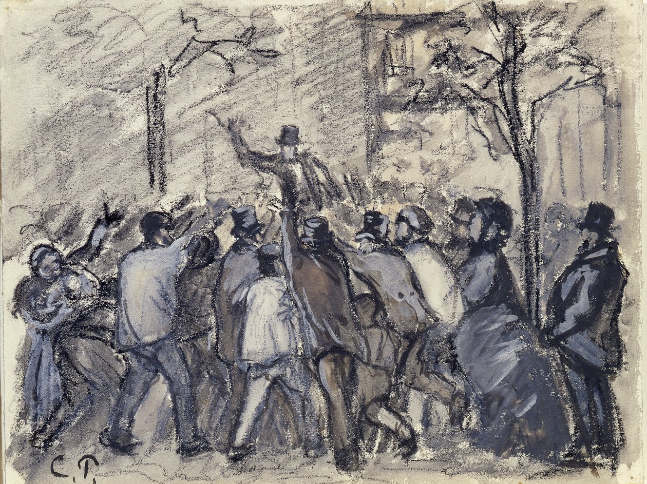 Powstanie miejskie w Paryżu autorstwa Camille Jacob Pissarro