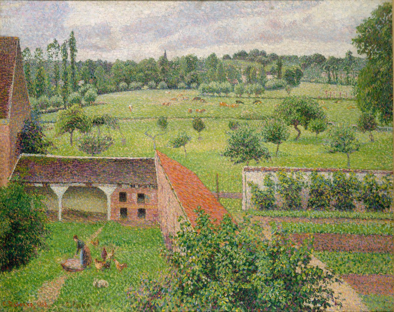 Widok z mojego okna, Eragny-sur-Epte, 1886-1888 autorstwa Camille Pissarro