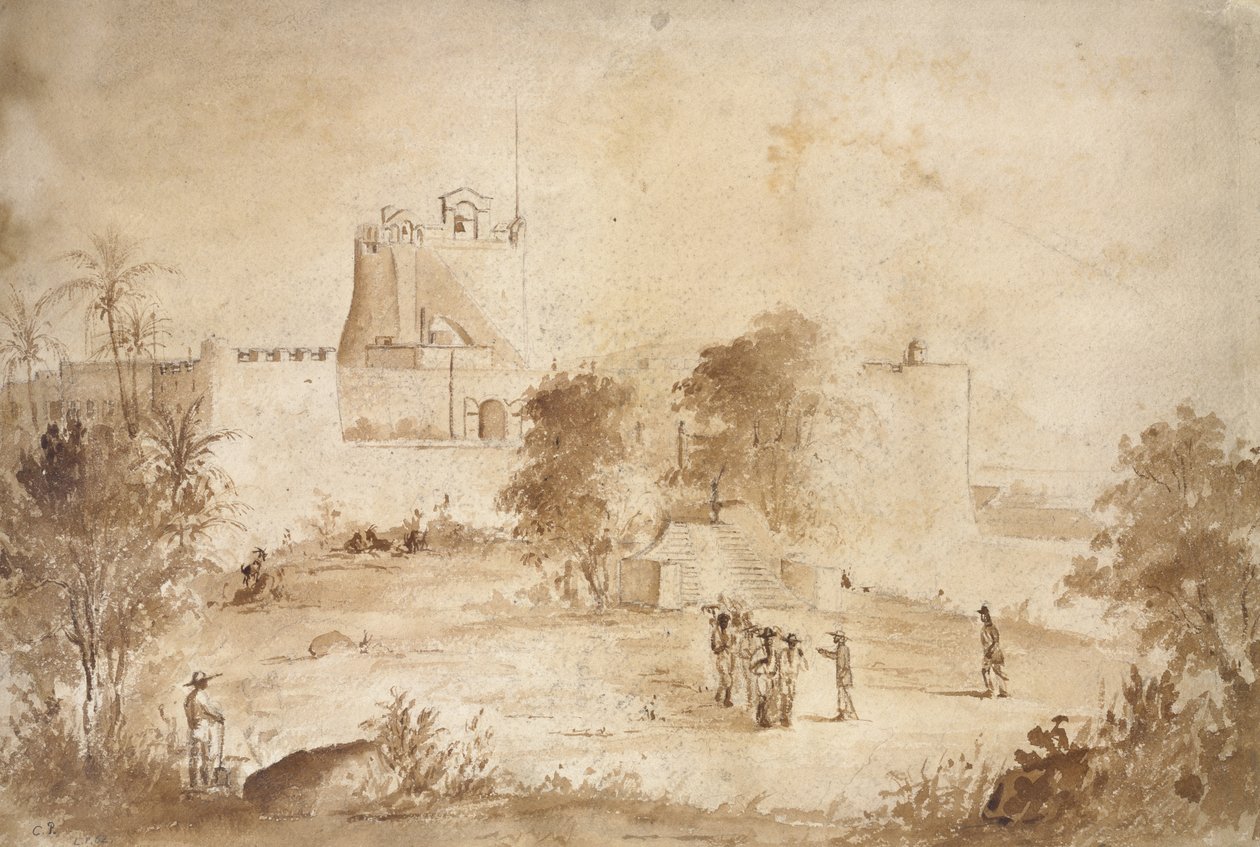 Widok twierdzy wojskowej, Christiansfort, Charlotte Amalie, St Thomas, Indie Zachodnie autorstwa Camille Jacob Pissarro