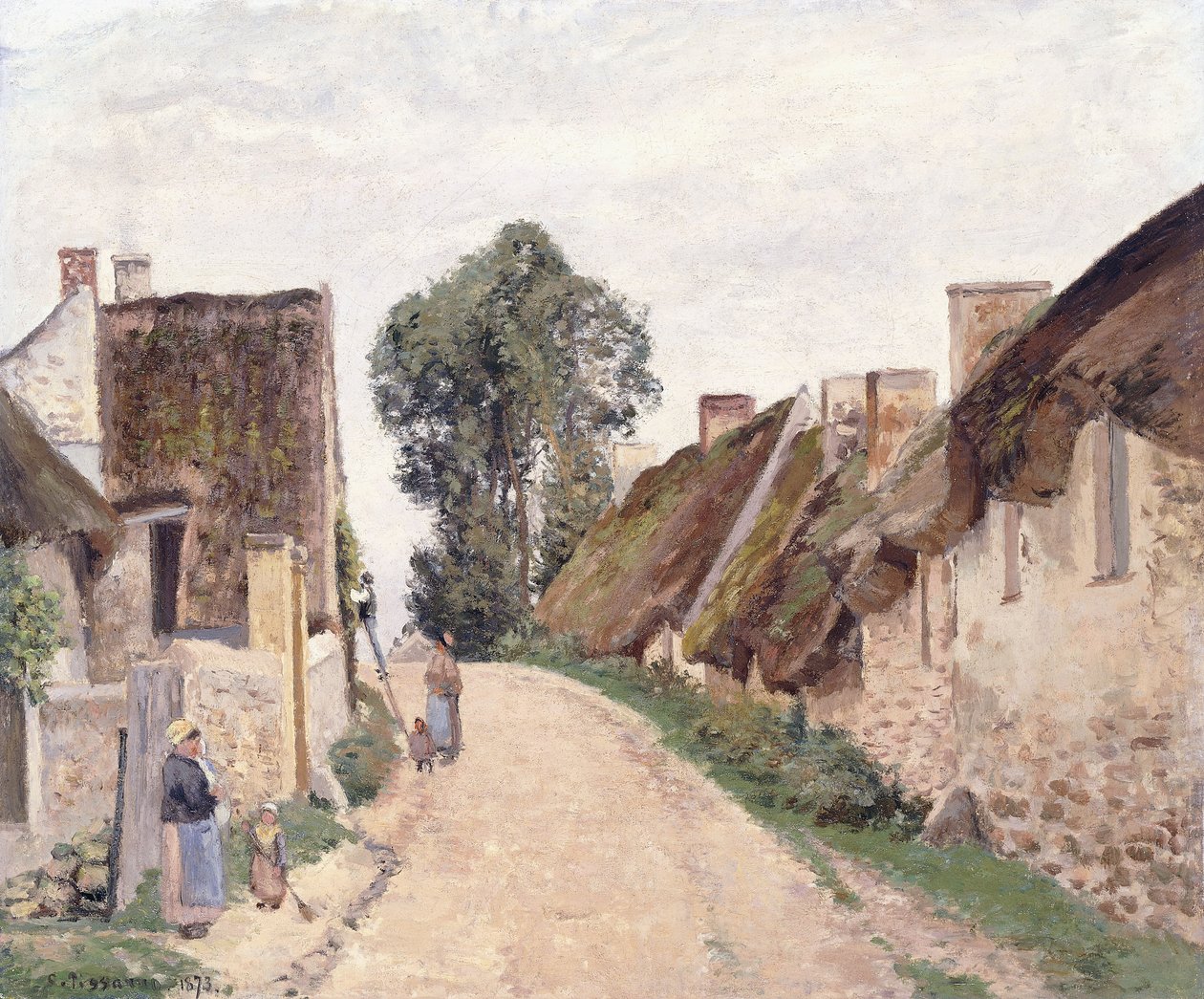 Wiejska ulica, Auvers-sur-Oise, 1873 autorstwa Camille Jacob Pissarro