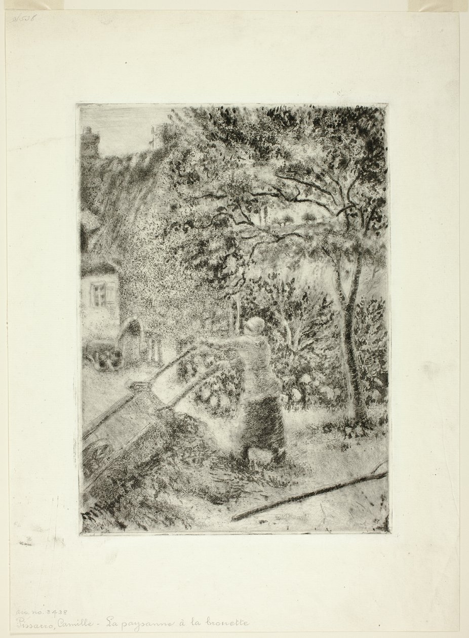 Kobieta opróżniająca taczkę autorstwa Camille Pissarro