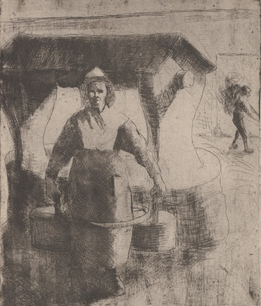 Kobieta przy studni, 1891. autorstwa Camille Pissarro
