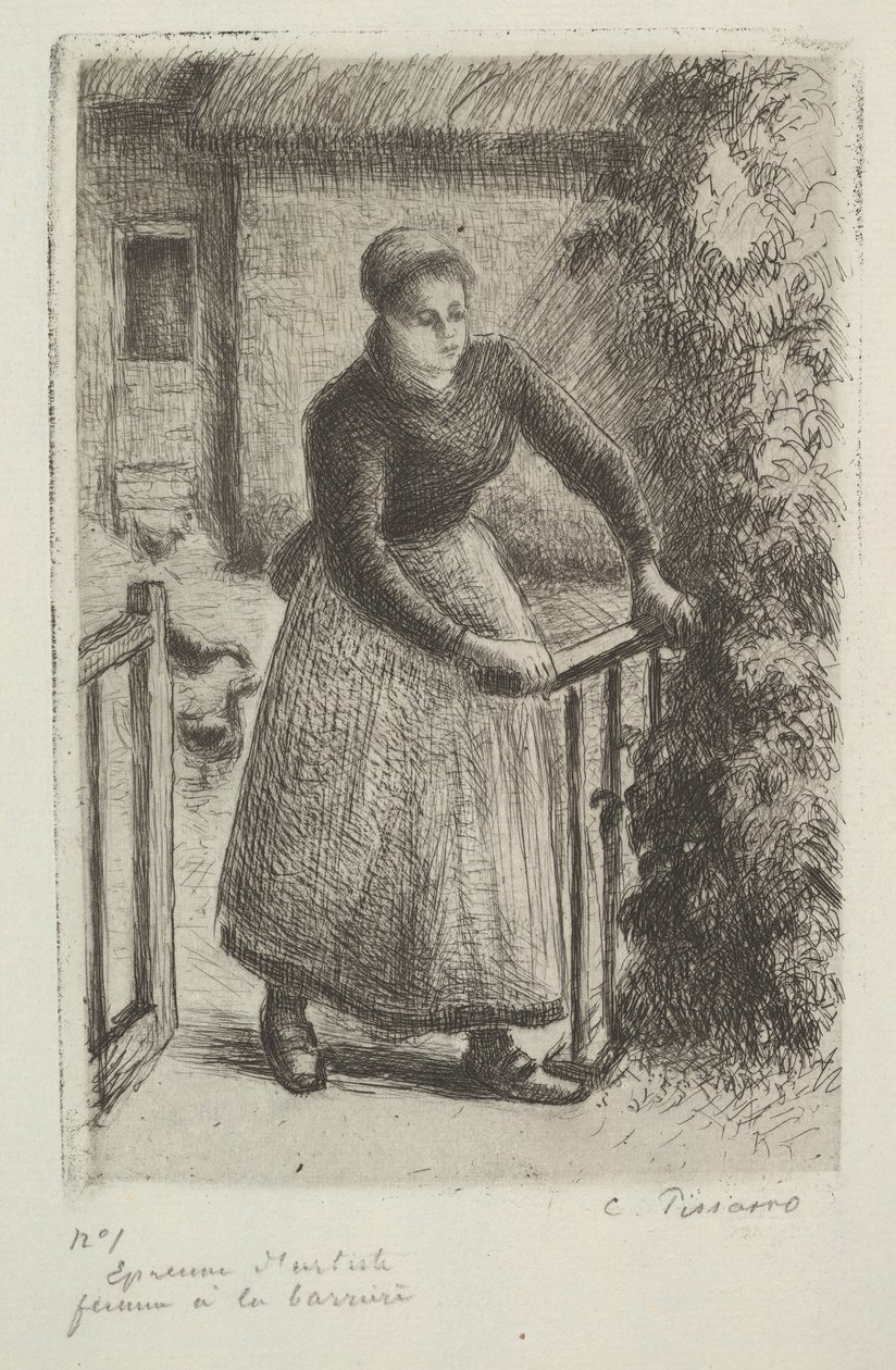 Kobieta u Bramy, 1889. autorstwa Camille Jacob Pissarro