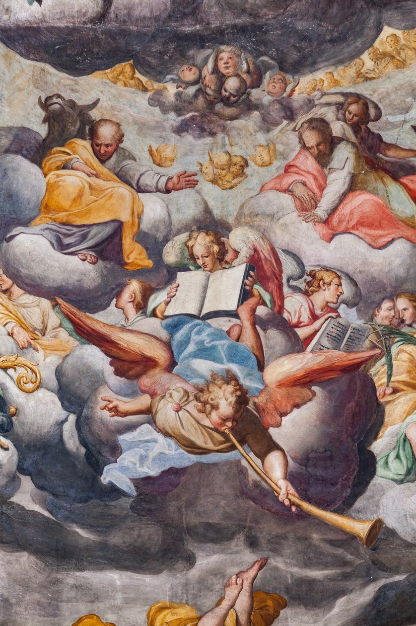 Anioły grające muzykę, fragment Sądu Ostatecznego (fresk) autorstwa Camillo Procaccini