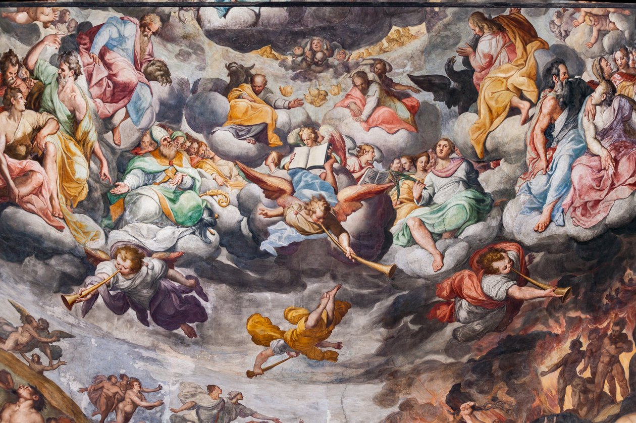 Anioły grające muzykę, fragment Sądu Ostatecznego (fresk) autorstwa Camillo Procaccini