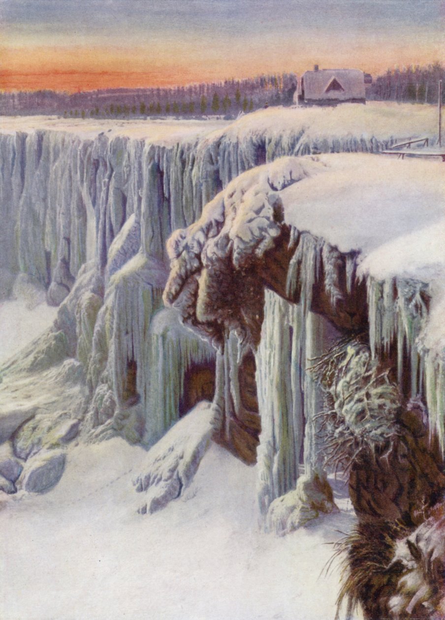 Wodospad Niagara zamarznięty zimą (kolorowe zdjęcie) autorstwa Canadian Photographer