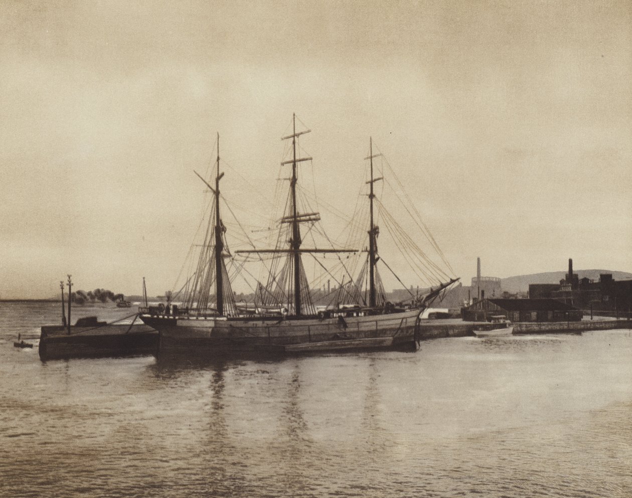 Port w Hochelaga, starodawny szkuner wciąż w eksploatacji (zdjęcie czarno-białe) autorstwa Canadian Photographer