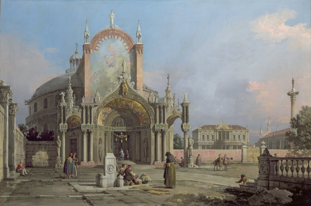 Capriccio kościoła, ok. 1750 autorstwa Giovanni Antonio Canal