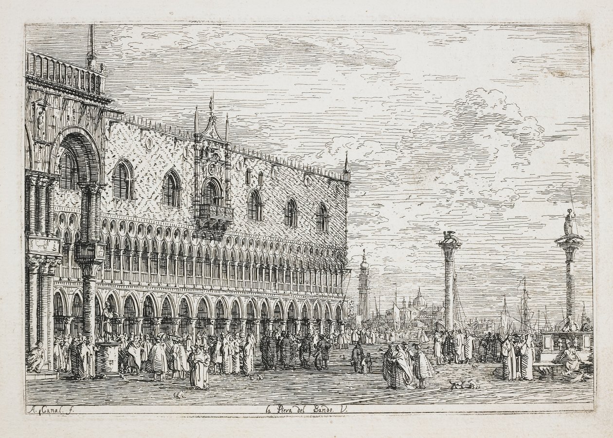La Piera del Bando (Kamień proklamacyjny, Wenecja), 1740-1745 autorstwa Giovanni Antonio Canal