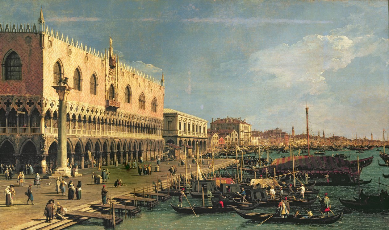 Palazzo Ducale i Riva degli Schiavoni, Wenecja autorstwa Giovanni Antonio Canal