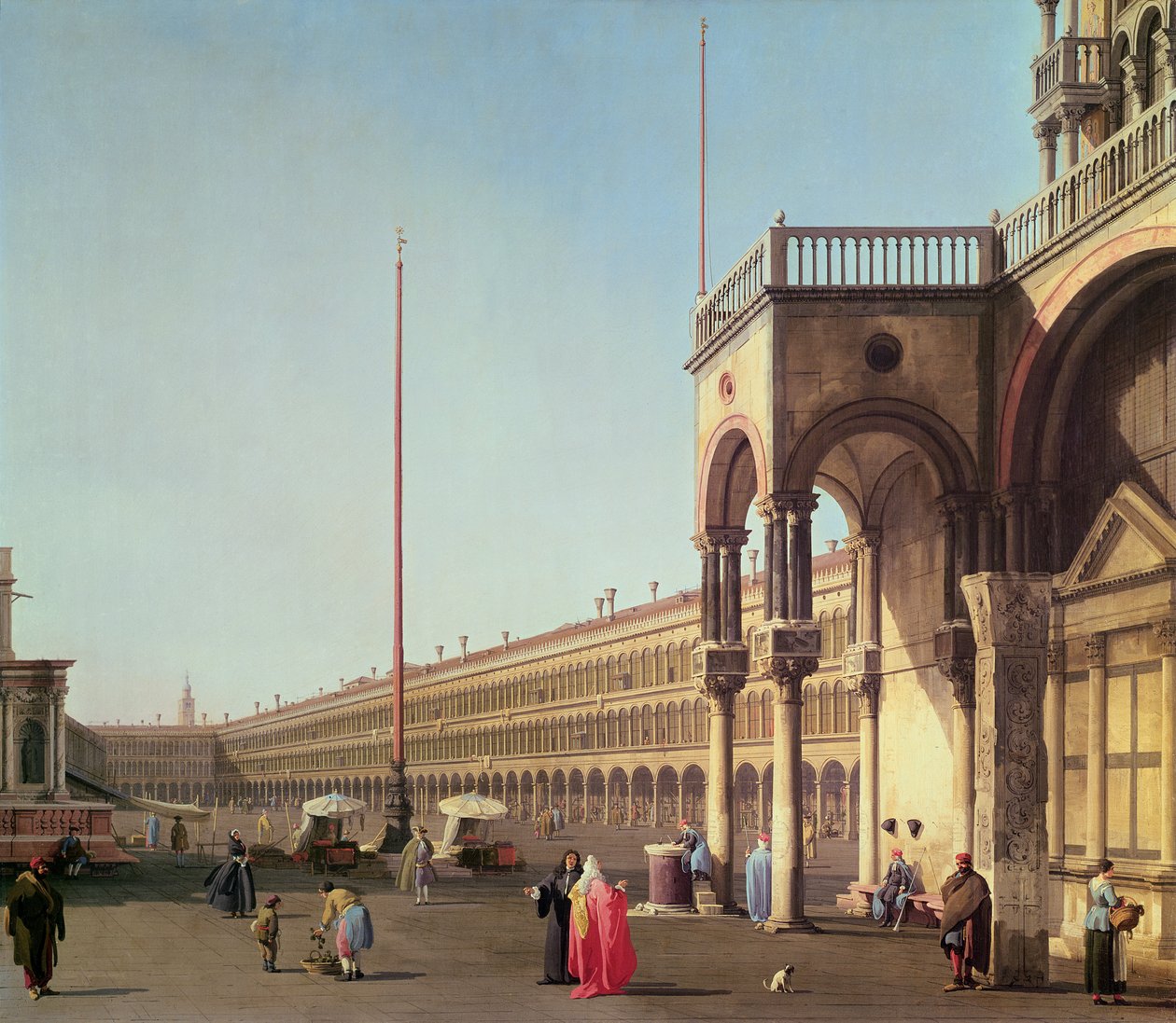 Piazza di San Marco, z Piazzetta, w Wenecji autorstwa Giovanni Antonio Canal
