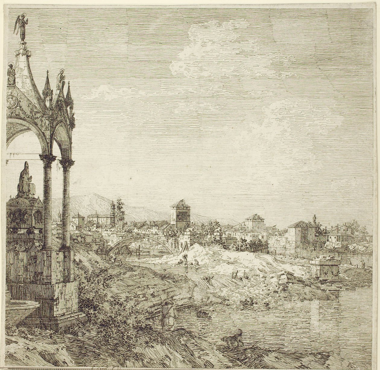 Grób biskupa, 1744 autorstwa Giovanni Antonio Canal