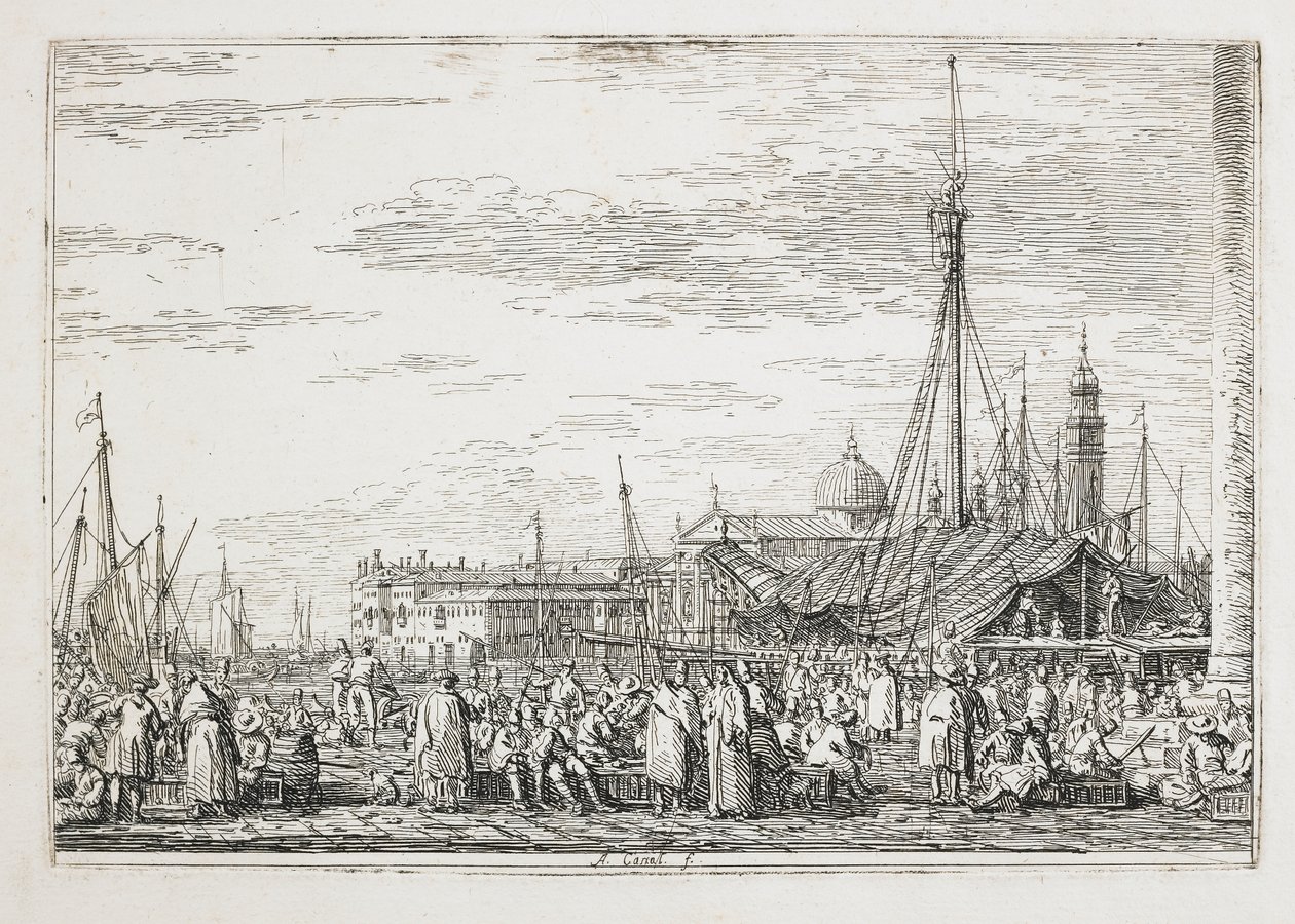 Rynek na Molo, 1740-1745 autorstwa Giovanni Antonio Canal