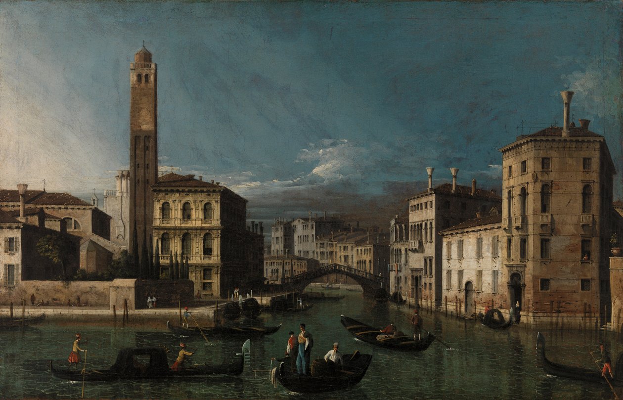 Grand Canal: San Geremia i wejście do Cannaregio autorstwa Canaletto (Giovanni Antonio Canal)