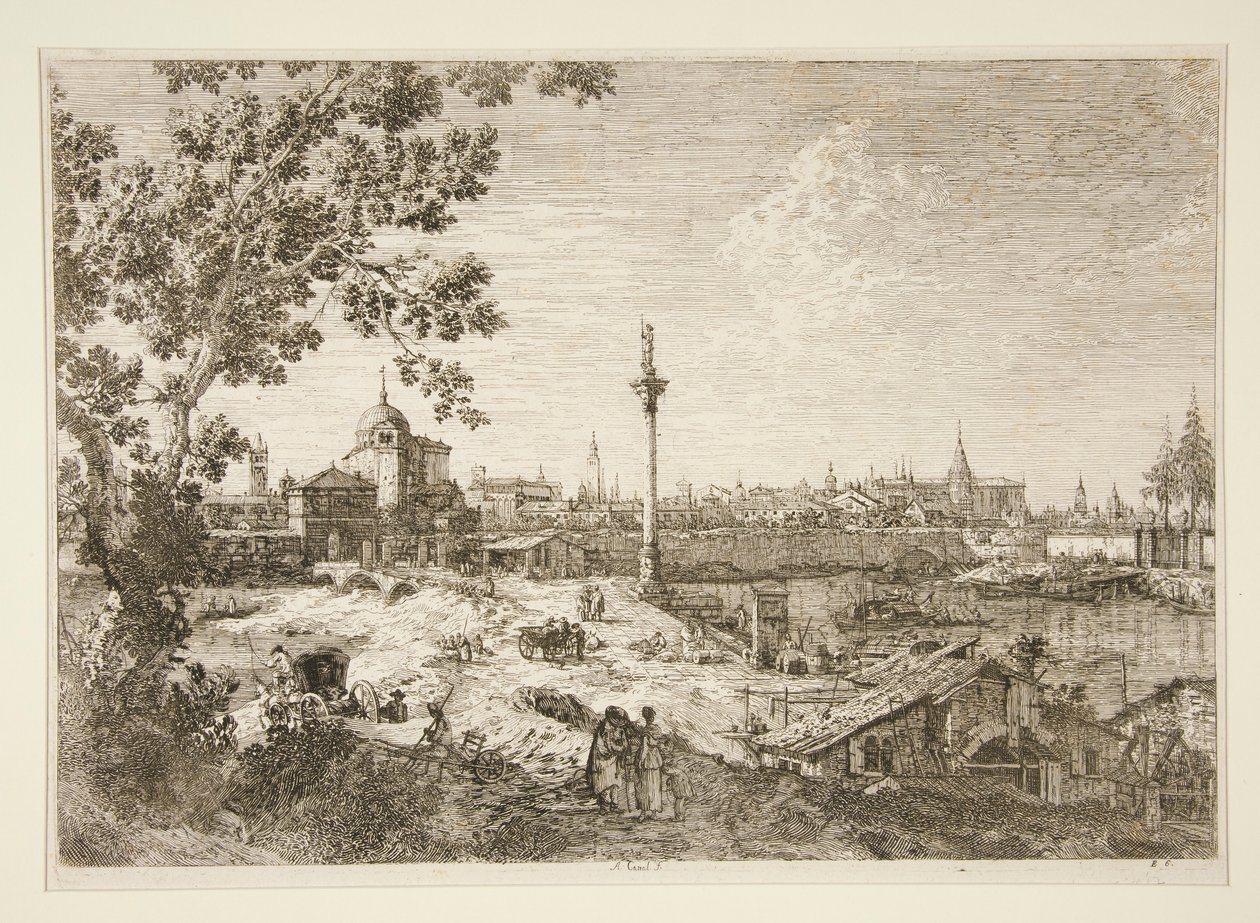 Wyimaginowany widok Padwy, z cyklu Weduta (Widoki) autorstwa Canaletto (Giovanni Antonio Canal)