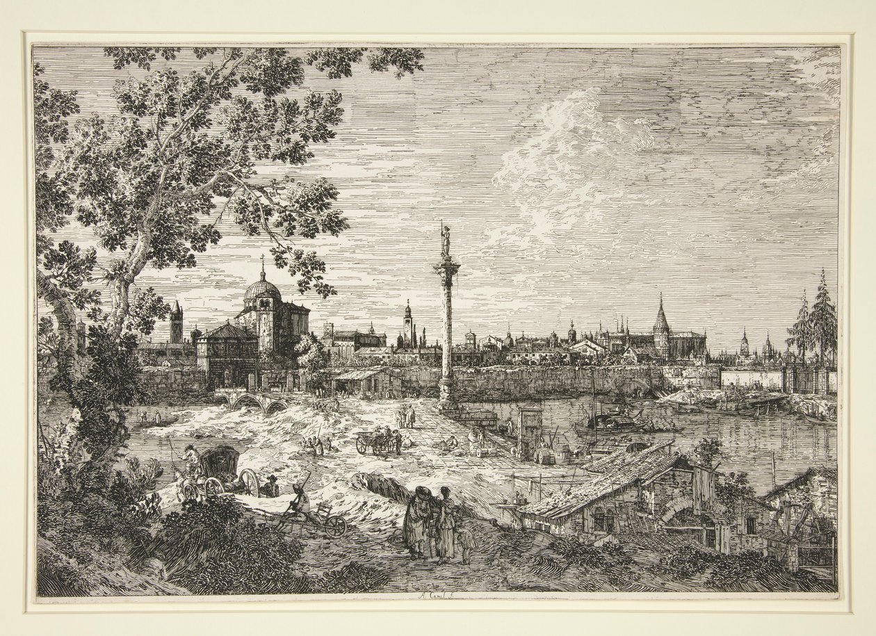 Wyimaginowany widok Padwy, z cyklu Weduta (Widoki) autorstwa Canaletto (Giovanni Antonio Canal)