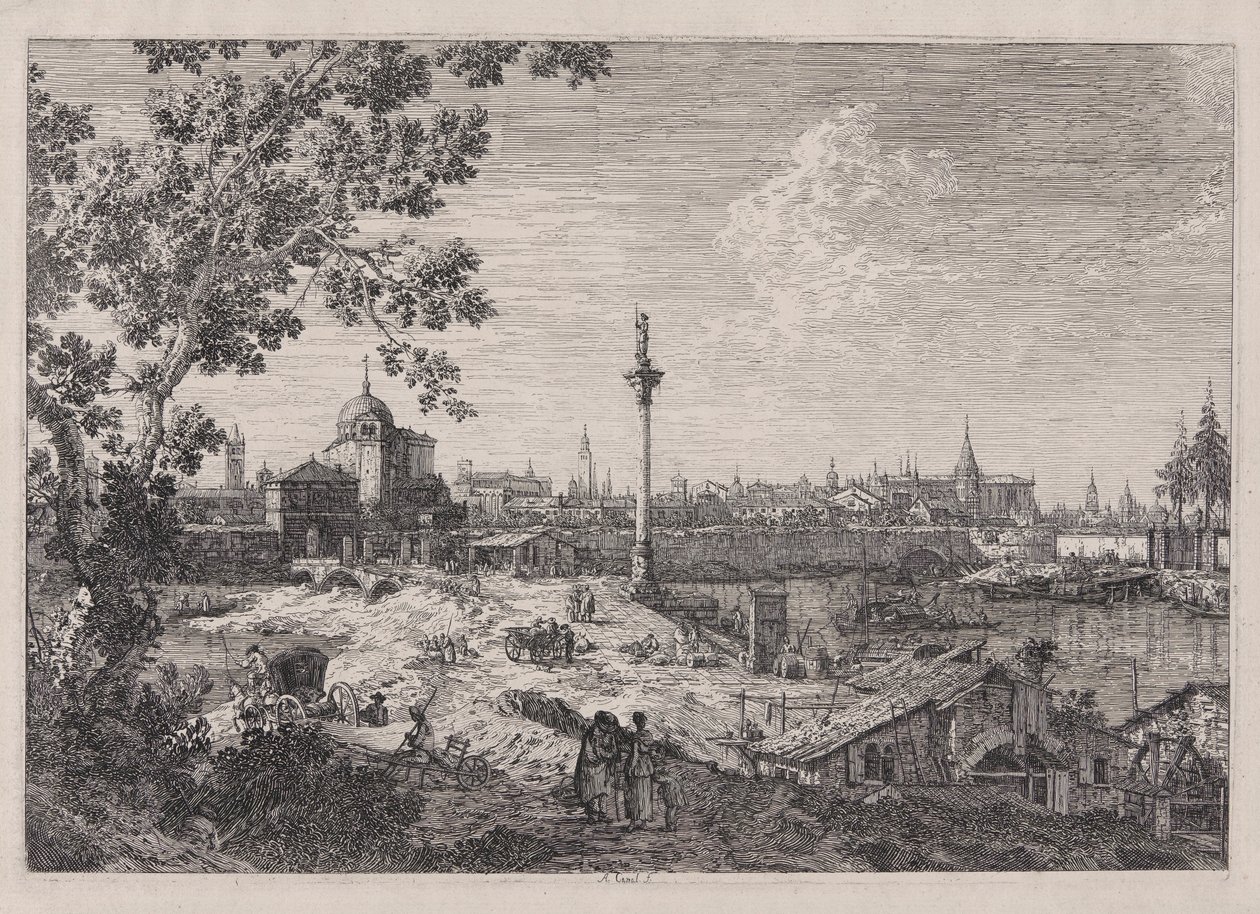 Wyimaginowany widok Padwy, z cyklu Weduta (Widoki) autorstwa Canaletto (Giovanni Antonio Canal)