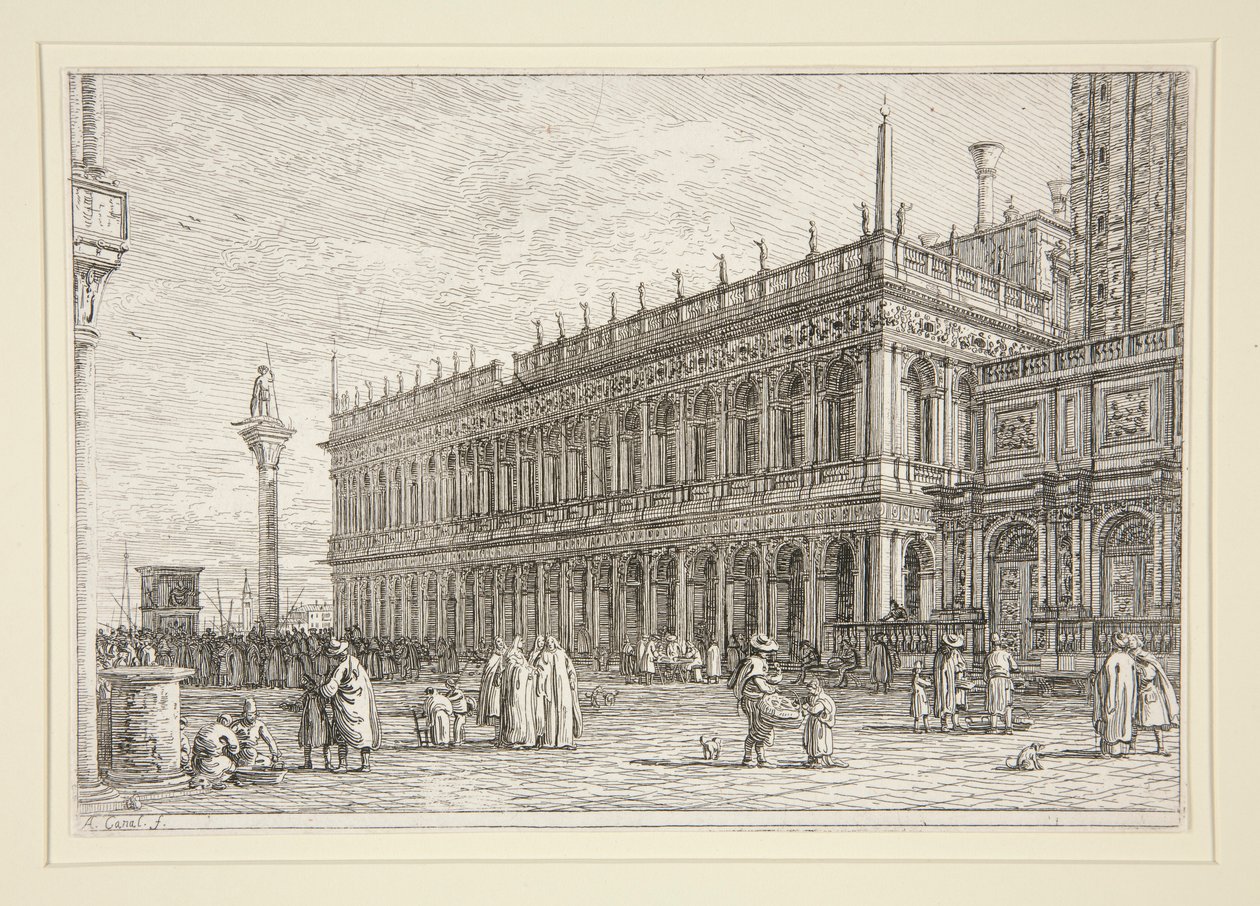 Księgarnia. V., z cyklu Weduta (Widoki) autorstwa Canaletto (Giovanni Antonio Canal)