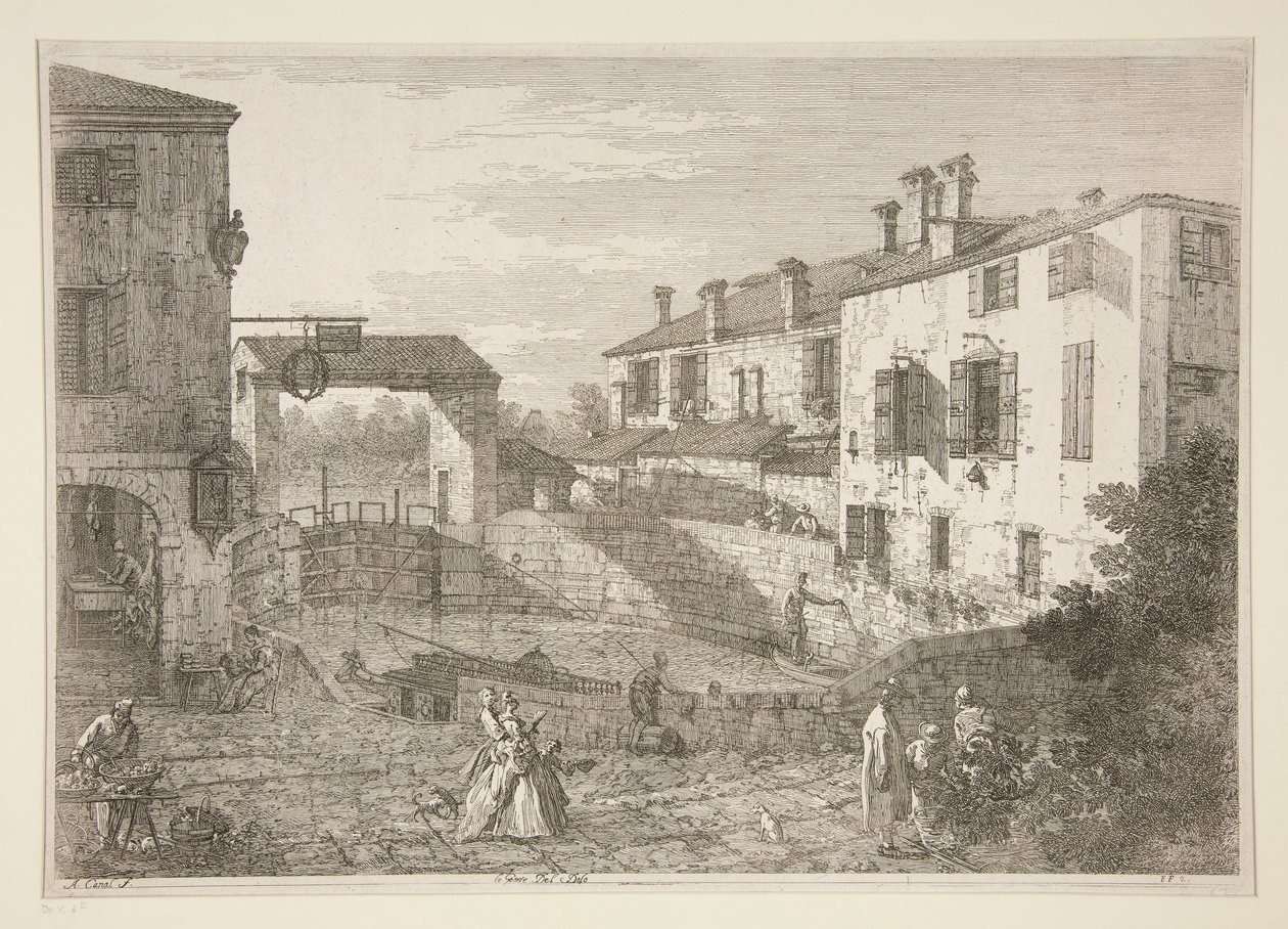 Le Porte del Dolo (Zamki Dolo), z serii Vedute (Widoki) autorstwa Canaletto (Giovanni Antonio Canal)