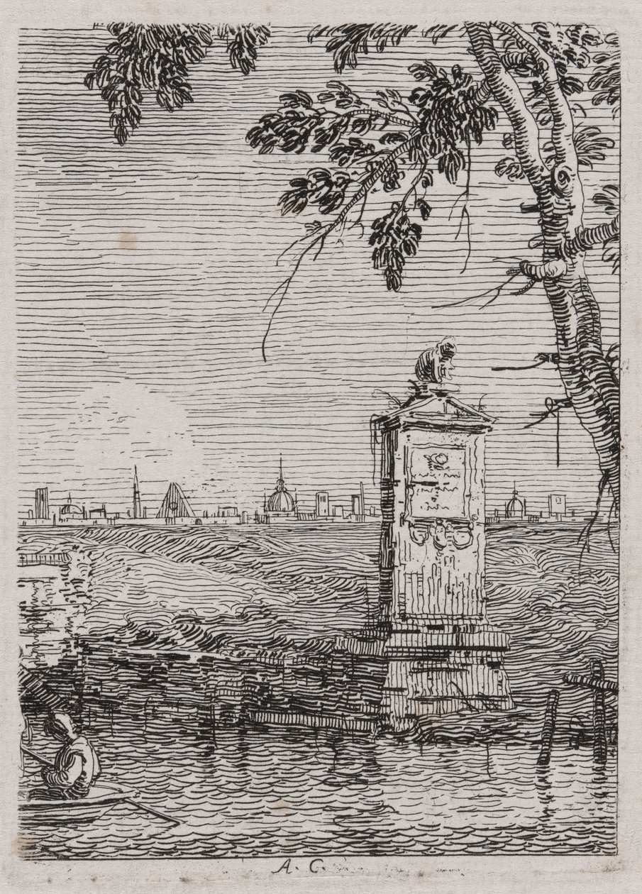 Mały Pomnik z cyklu Weduta (Widoki) autorstwa Canaletto (Giovanni Antonio Canal)