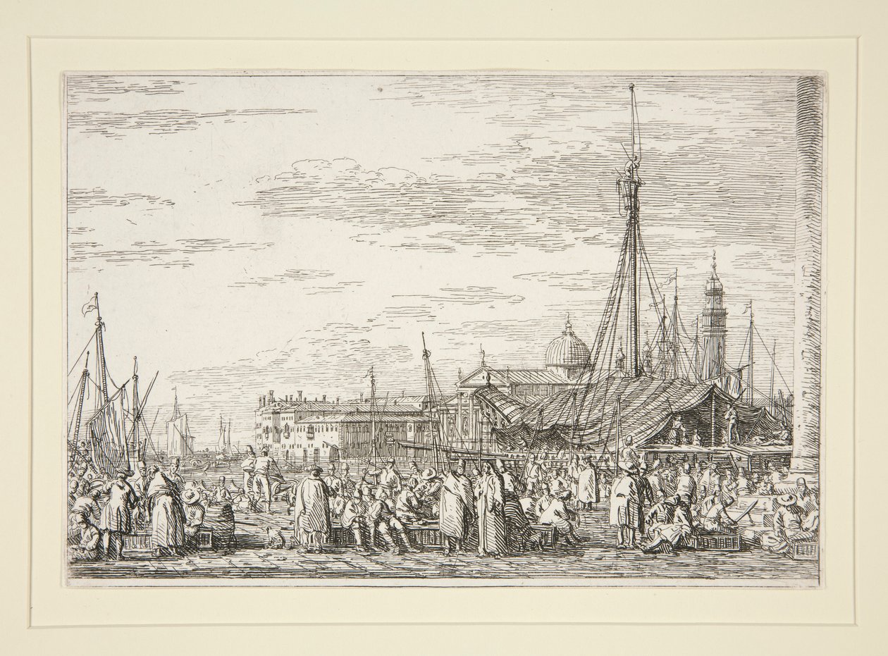 Targ na Molo z cyklu Weduta (Widoki) autorstwa Canaletto (Giovanni Antonio Canal)