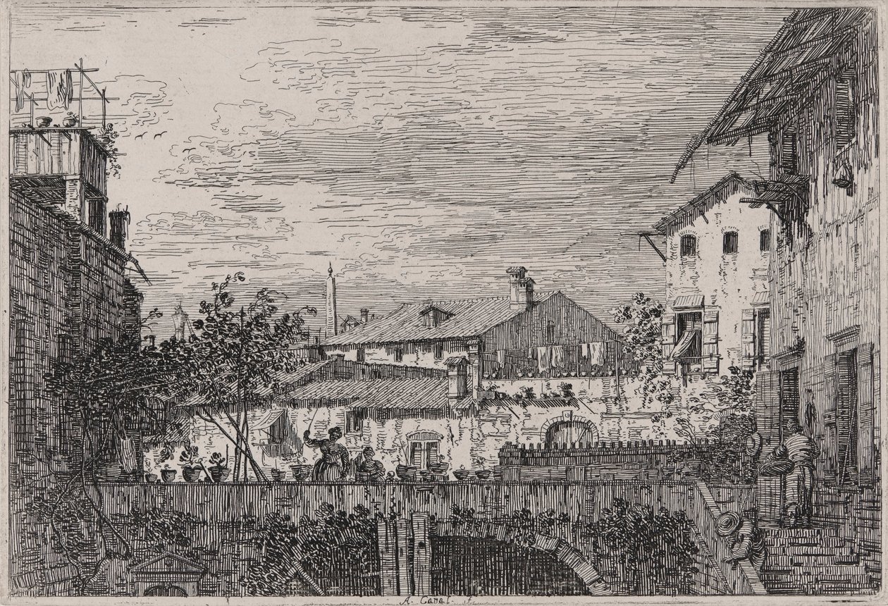 Taras z cyklu Weduta (Widoki) autorstwa Canaletto (Giovanni Antonio Canal)