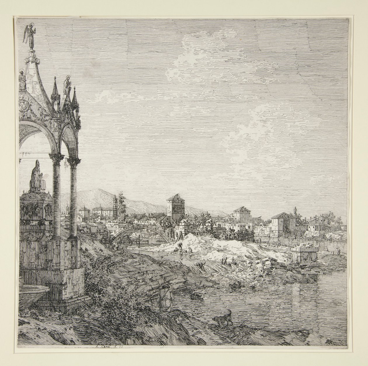 Widok miasta z biskupem autorstwa Canaletto (Giovanni Antonio Canal)