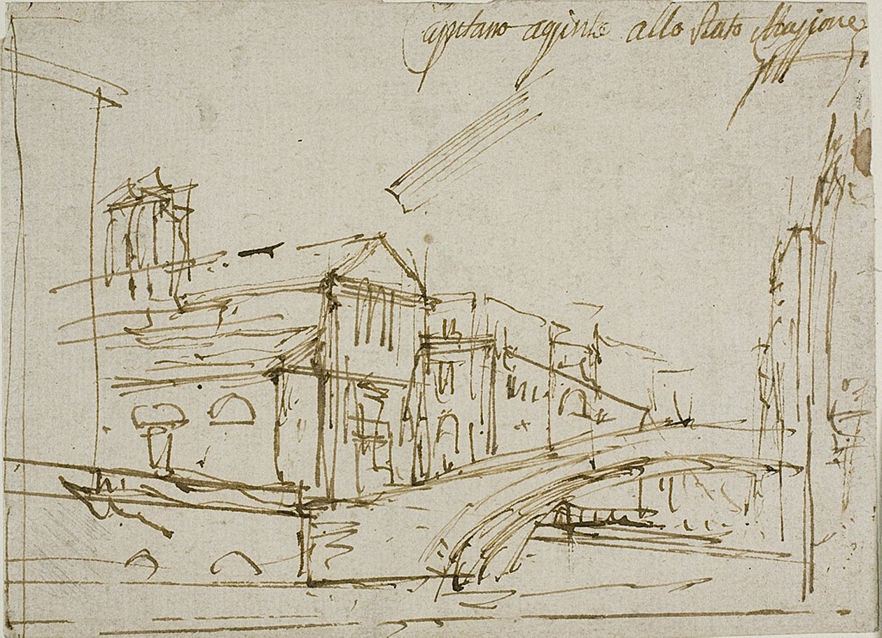 Most w pobliżu kościoła w Wenecji autorstwa Canaletto