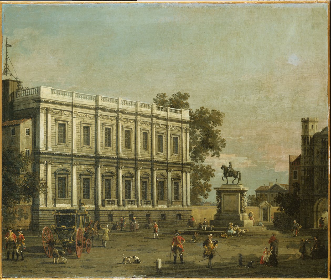 Capriccio budynków w Whitehall, ok. 1754 autorstwa Giovanni Antonio Canal