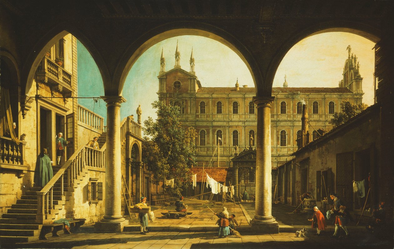 Capriccio z Scuola di San Marco w Wenecji z Palazzo Grifalconi-Loredan, autorstwa Giovanni Antonio Canal