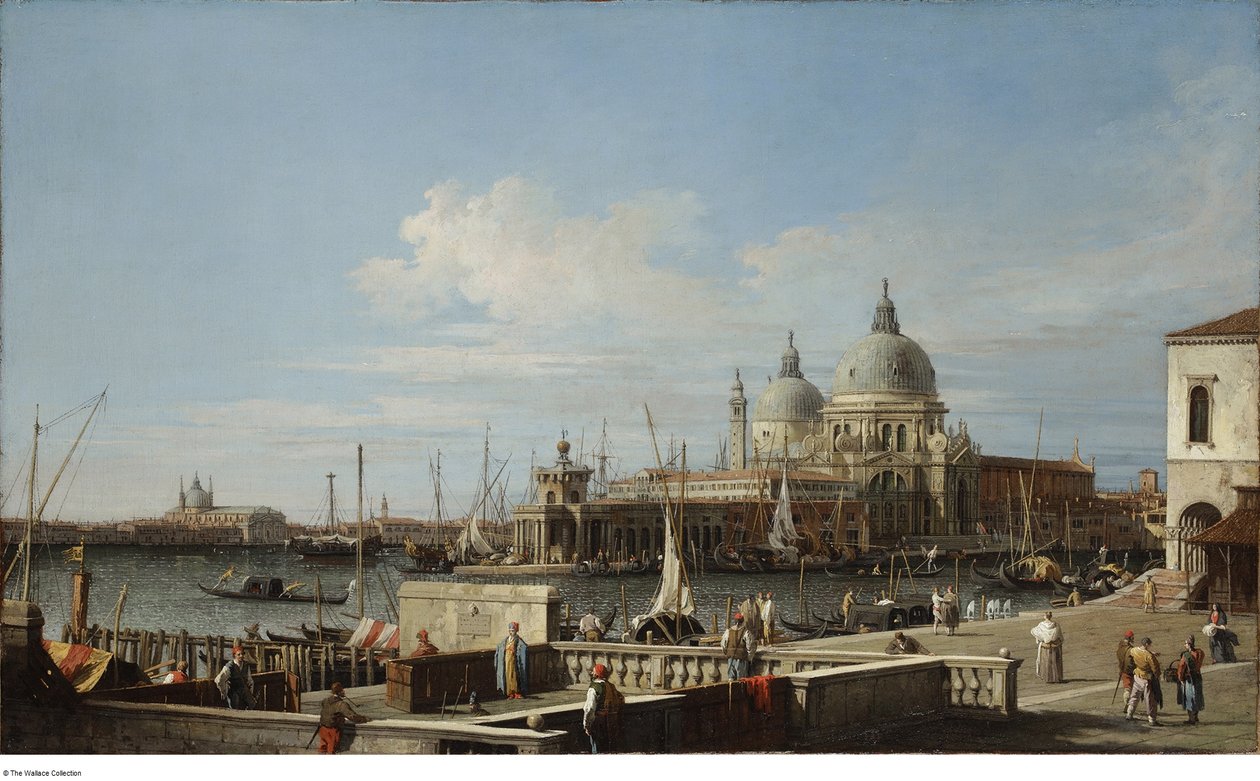 Według Canaletta - Wenecja Dogana i Santa Maria della Salute z Molo, ok. 1740-1760 r. autorstwa Canaletto