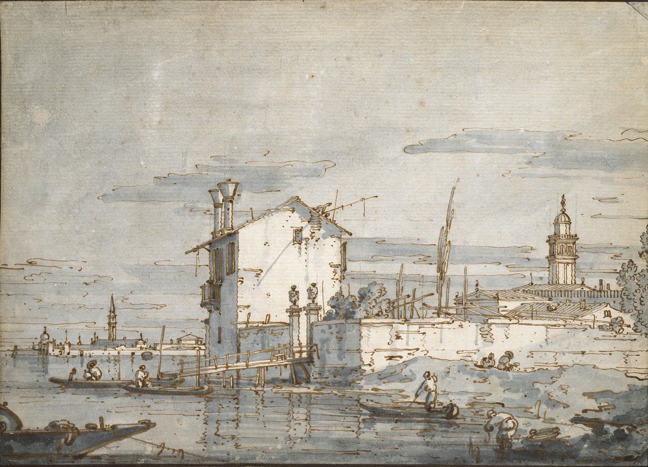 Wyspa na lagunie, początek XVIII wieku autorstwa Canaletto