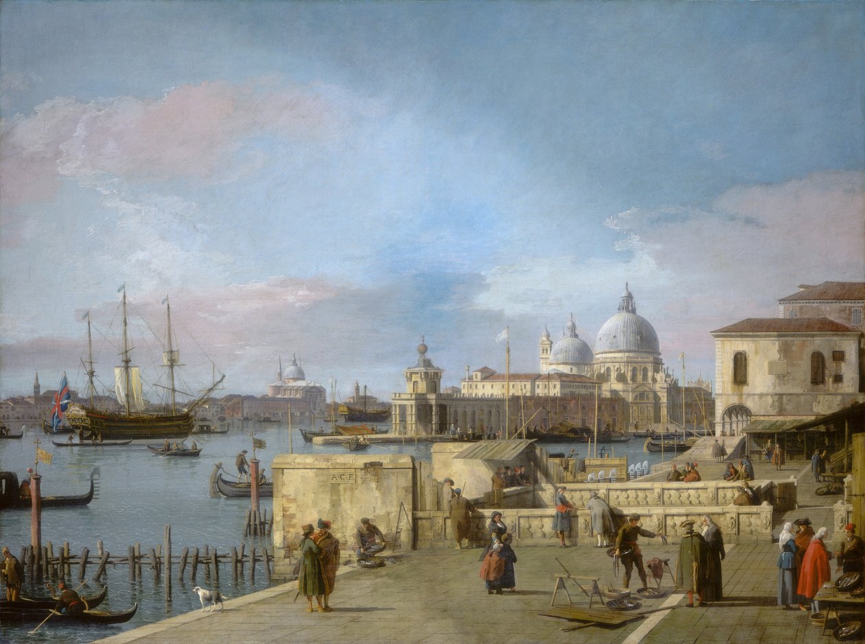 Wejście na Canal Grande z Molo, Wenecja autorstwa Canaletto