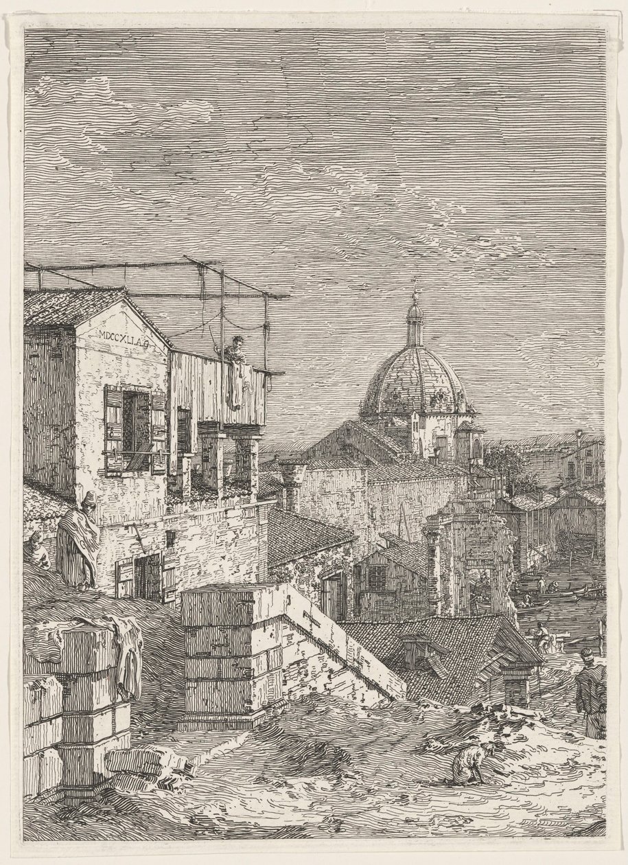 Wyobrażony widok na Wenecję (lewa część) autorstwa Canaletto