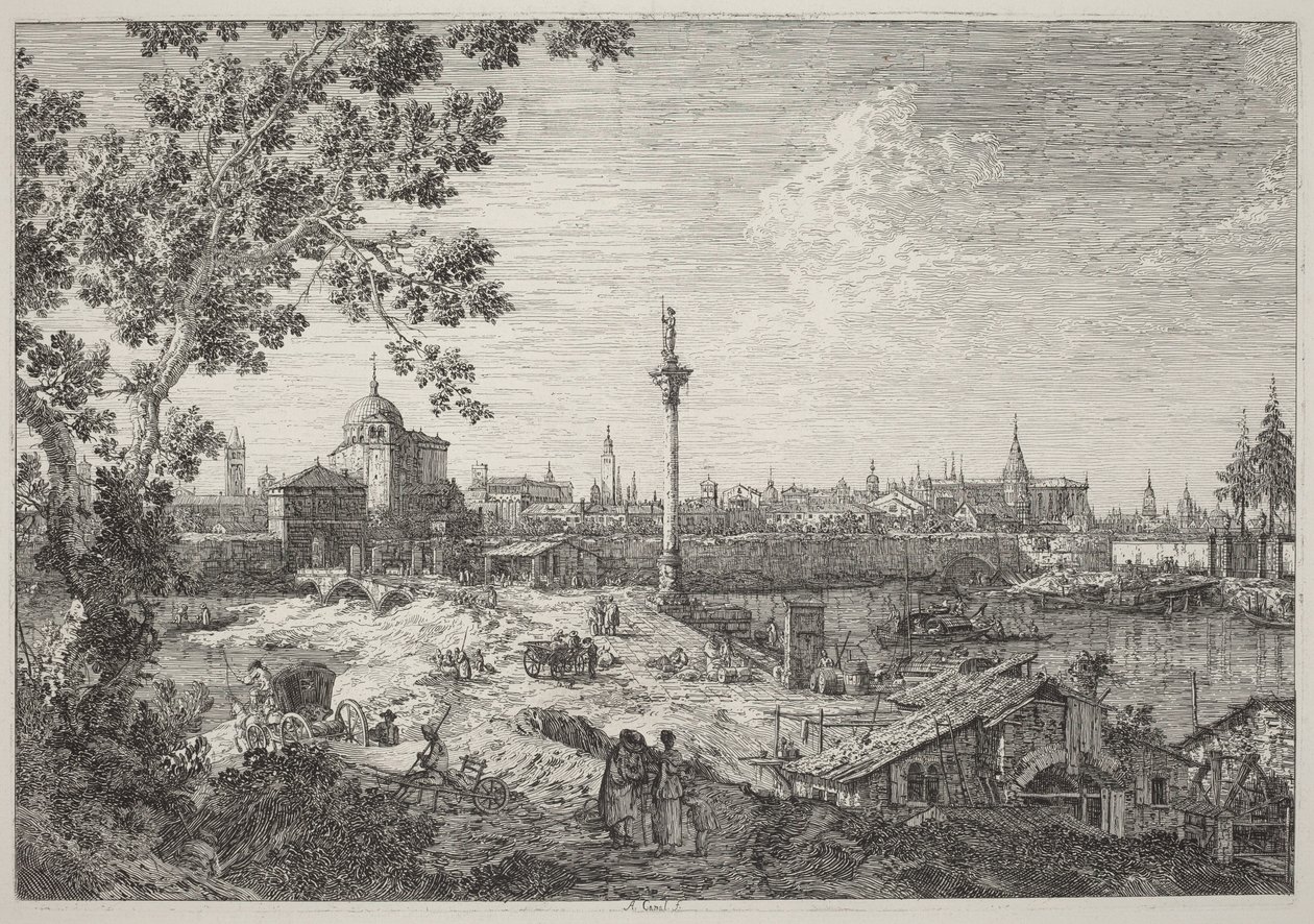 Wyimaginowany widok Padwy autorstwa Canaletto